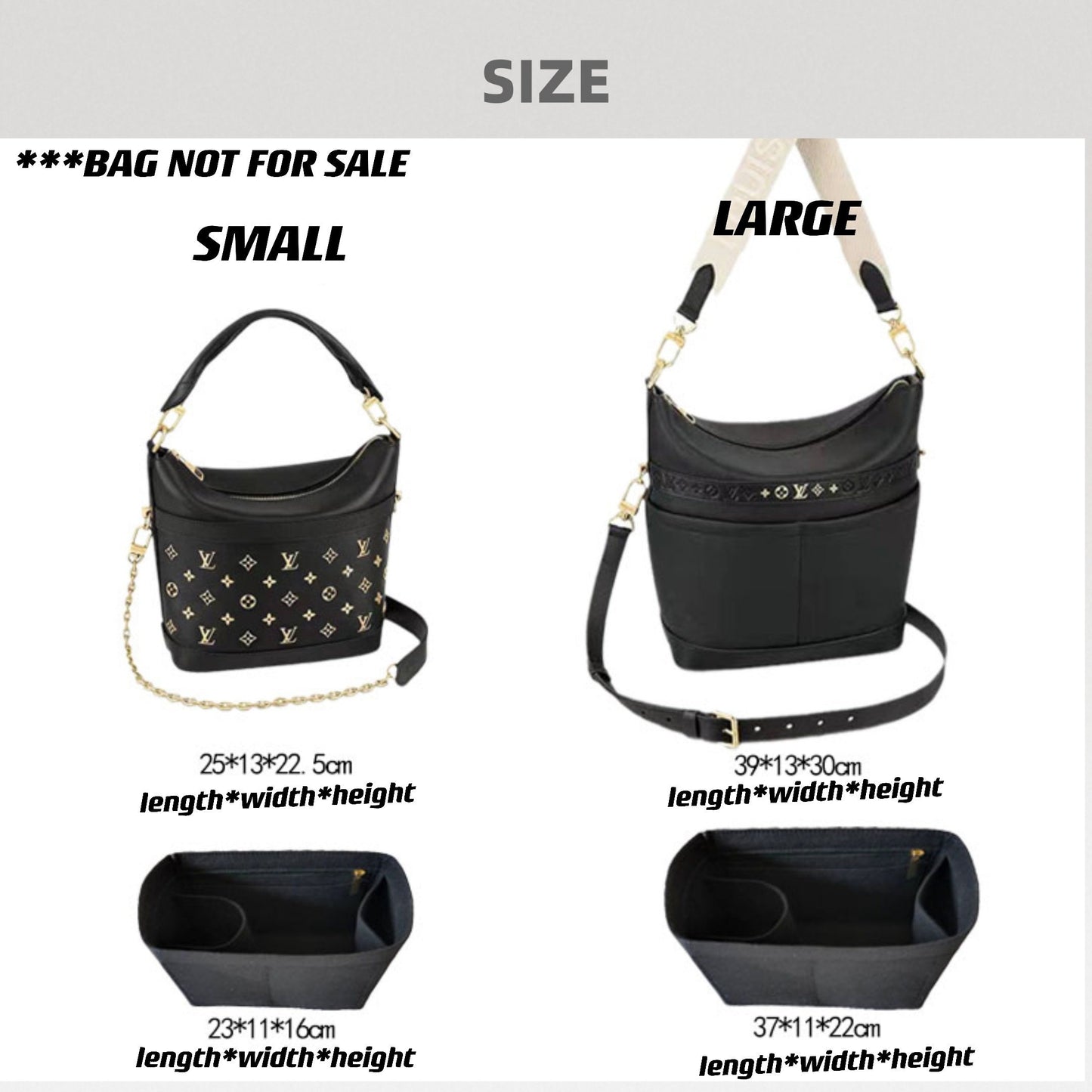 Bag Organizer For Cruiser Bucket Handbag. Bag Insert For Classical Bag.