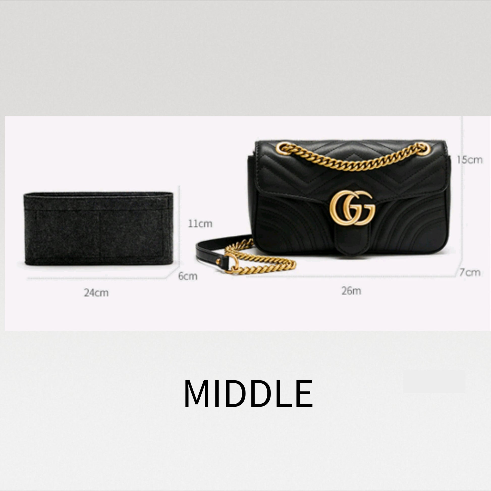 Gucci Marmont Bag Models Organizer Insert, Classic Model Bag Organizer