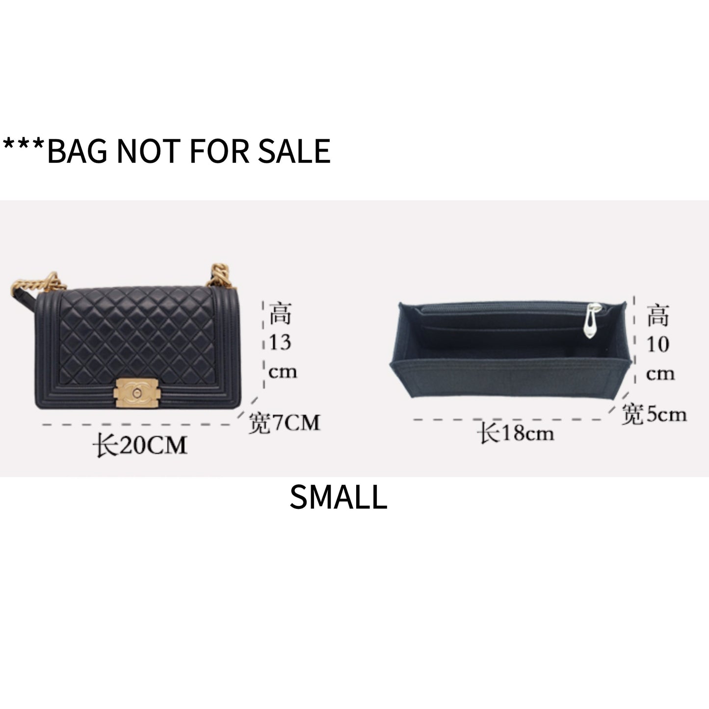 Bag Organizer For LEBOY Chain Shoulder Bag. Bag Insert For Classical Bag.