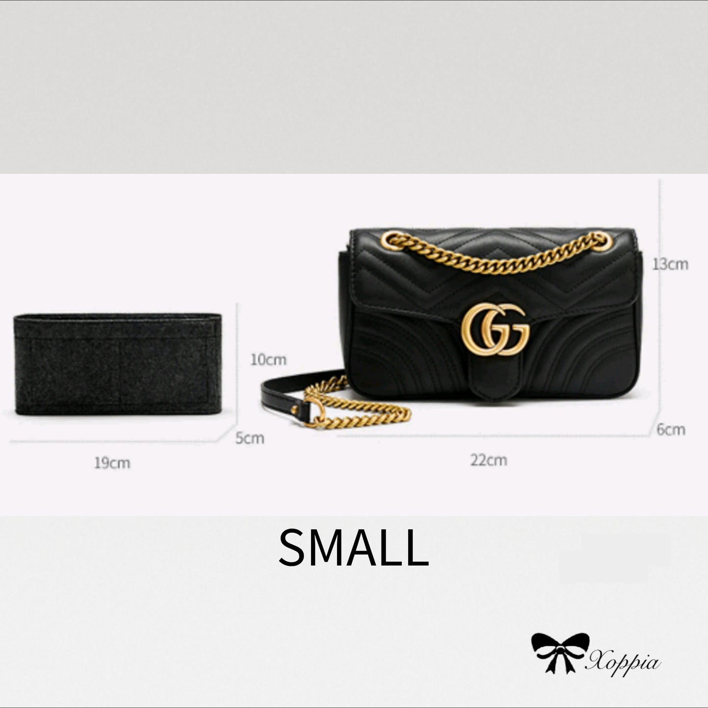 Bag Organizer For GG Marmont Chain Shoulder Bag. Bag Insert For Classical Bag.