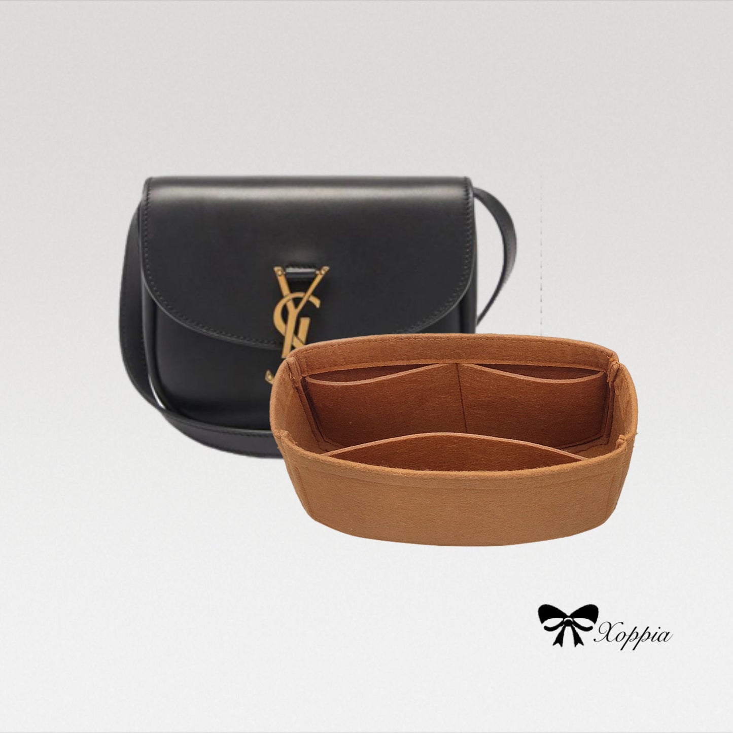 Bag Organizer For KAIA Leather Shoulder Bag. Bag Insert For Classical Saddle Bag.