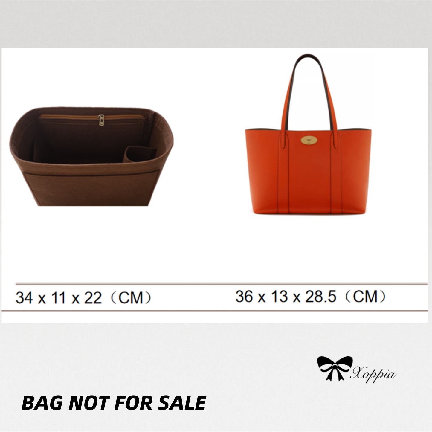 Bag Organizer For Bayswater Heavy Grain Tote bag. Bag Insert For Classical Tote Bag.