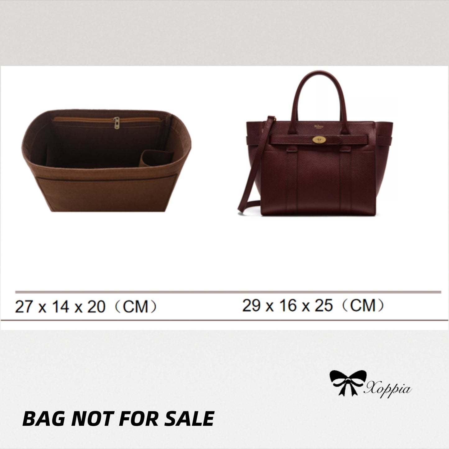 Bag Organizer For Small Bayswater Heavy Grain Leather Handbag Bag. Bag Insert For Classical Handbag Bag.