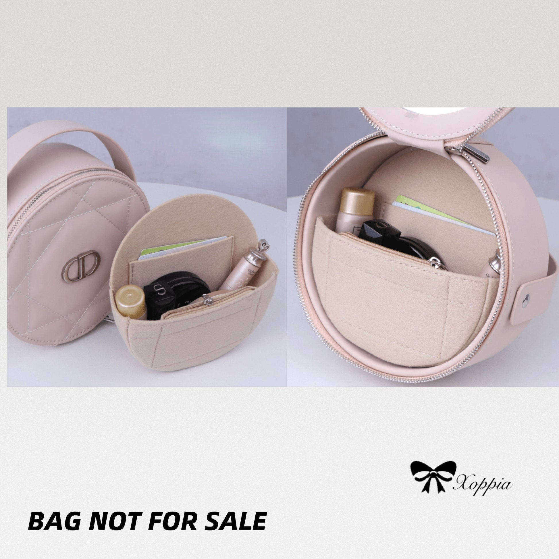 Bag Organizer For Caro Round Pouch With Chain. Bag Insert For Classical Bag.