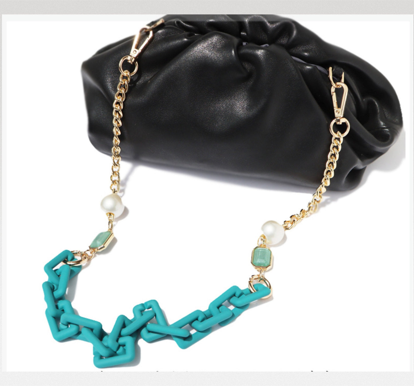 Blue Acrylic Bag Chain Strap. 60/70/80/90/100/110/120cm Replacement Strap. Transparent Purse Chain.