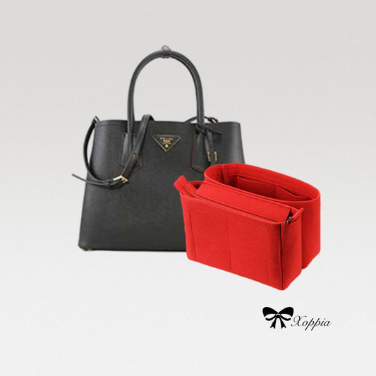 Bag Organizer For Medium Saffiano Leather Double Prada Bag. Bag Insert For Bucket Bag.