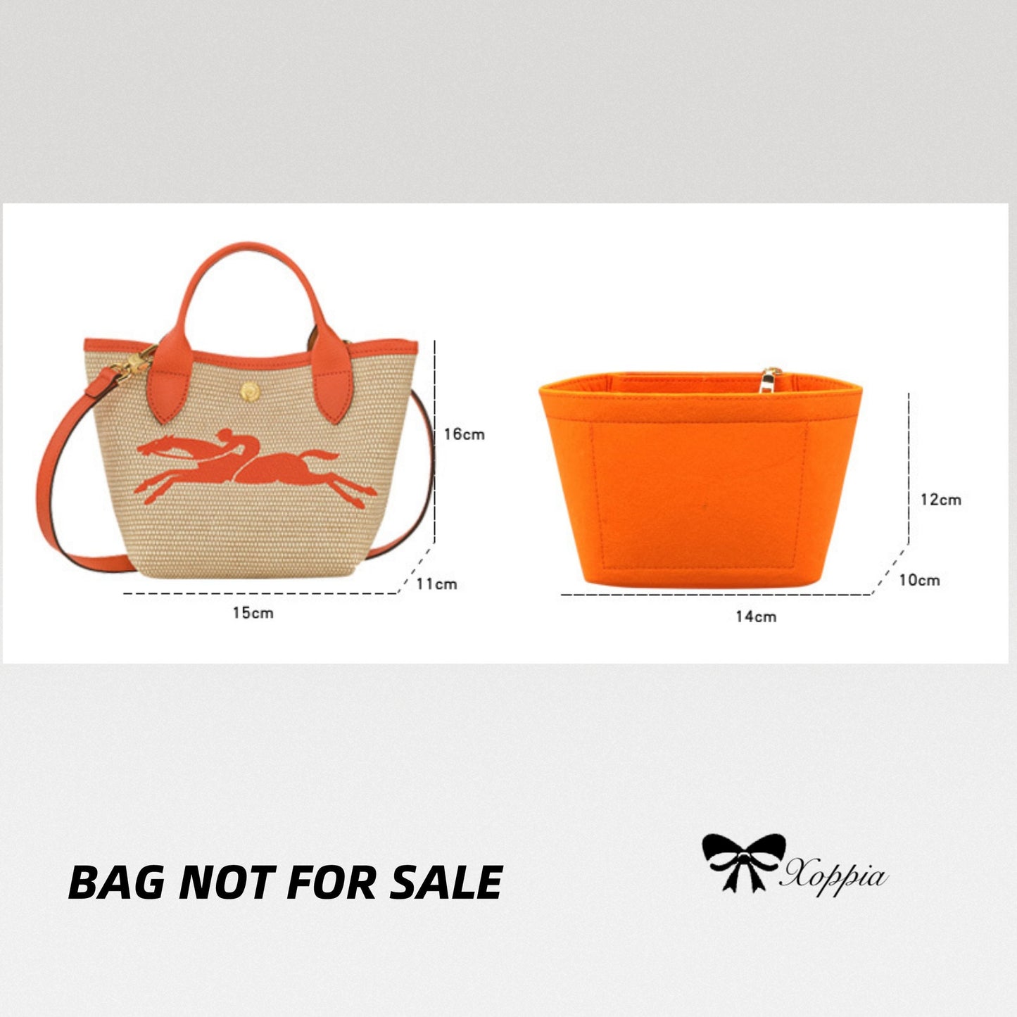 Bag Organizer For Le Pliage Logo Mini Basket Tote Bag. Bag Insert For Classical Tote Bag.