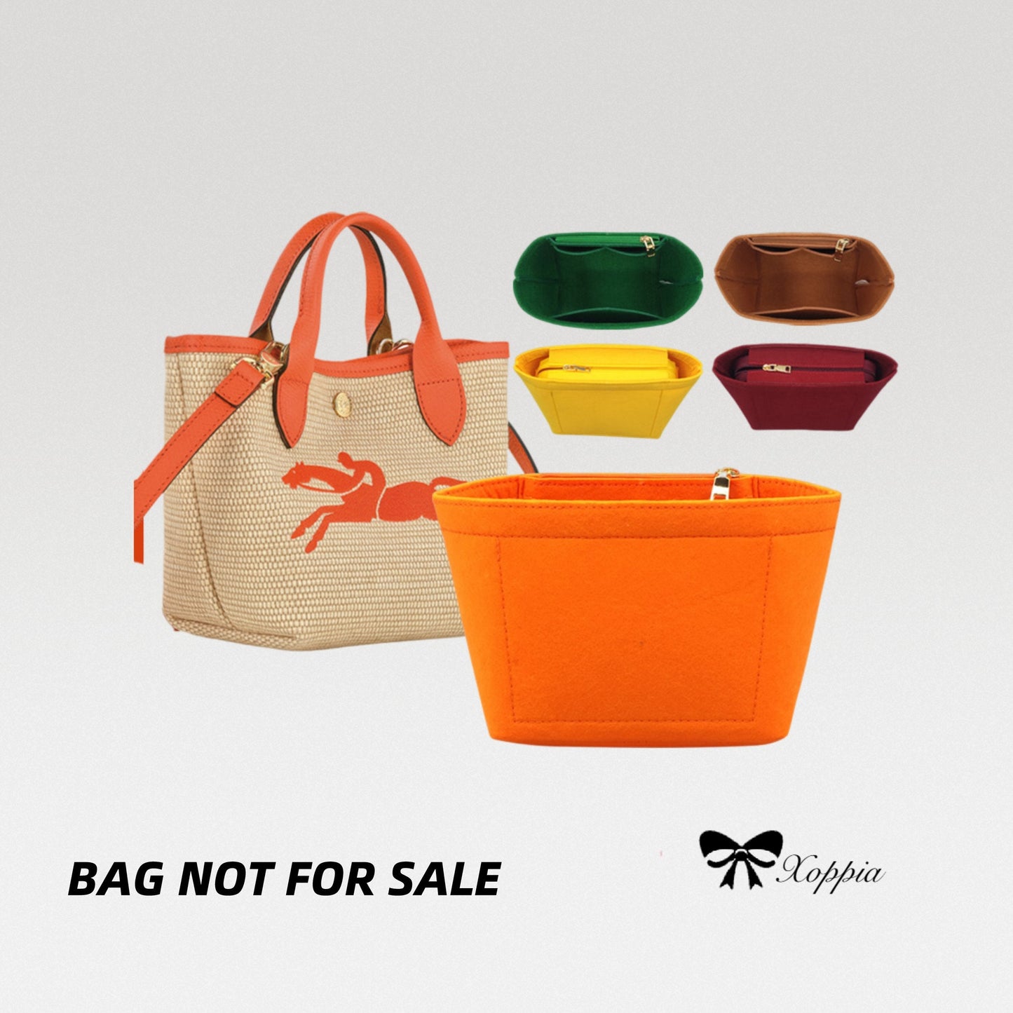 Bag Organizer For Le Pliage Logo Mini Basket Tote Bag. Bag Insert For Classical Tote Bag.
