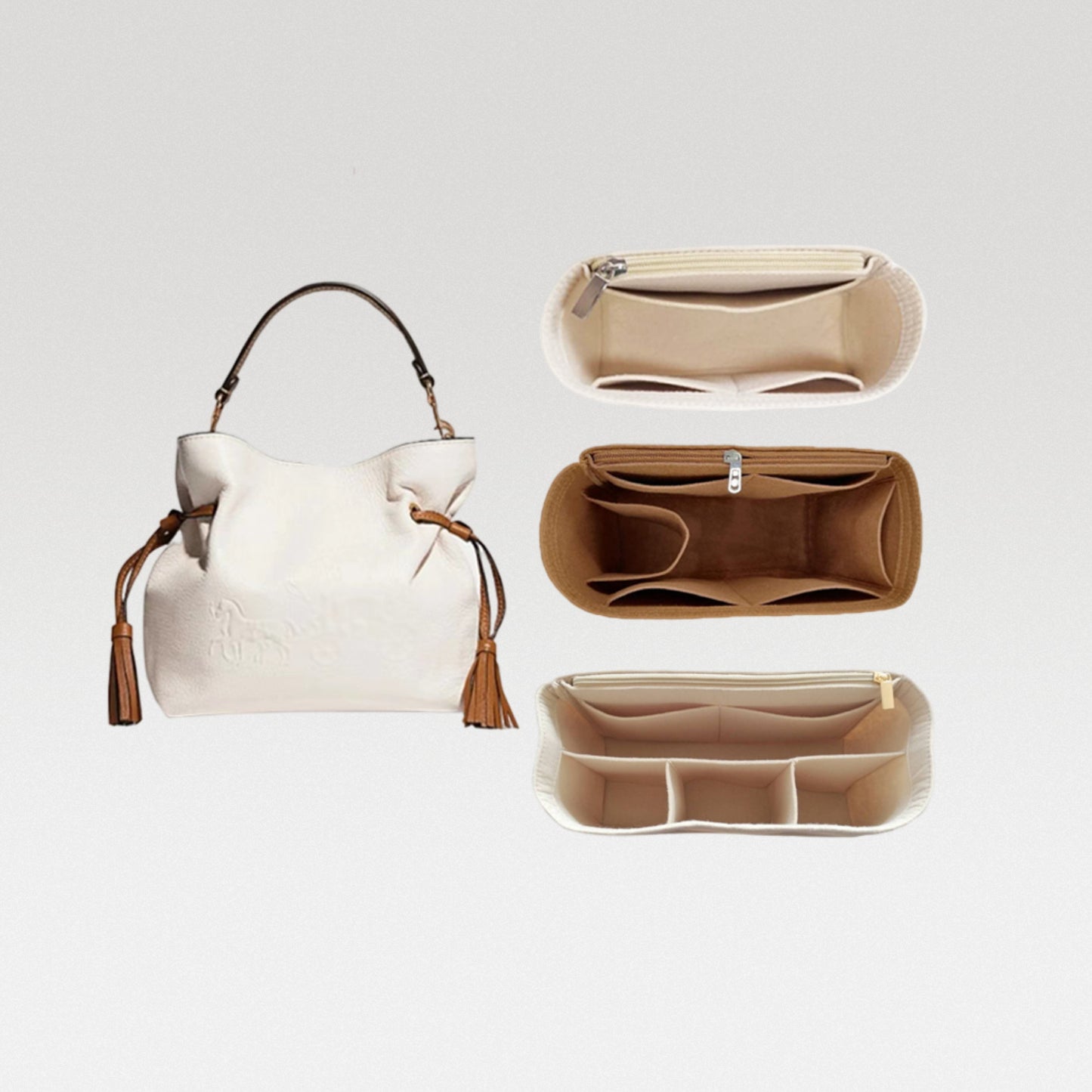 Bag Organizer For Andy Tote With Horse And Carriage. Bag Insert For Classical Bag.