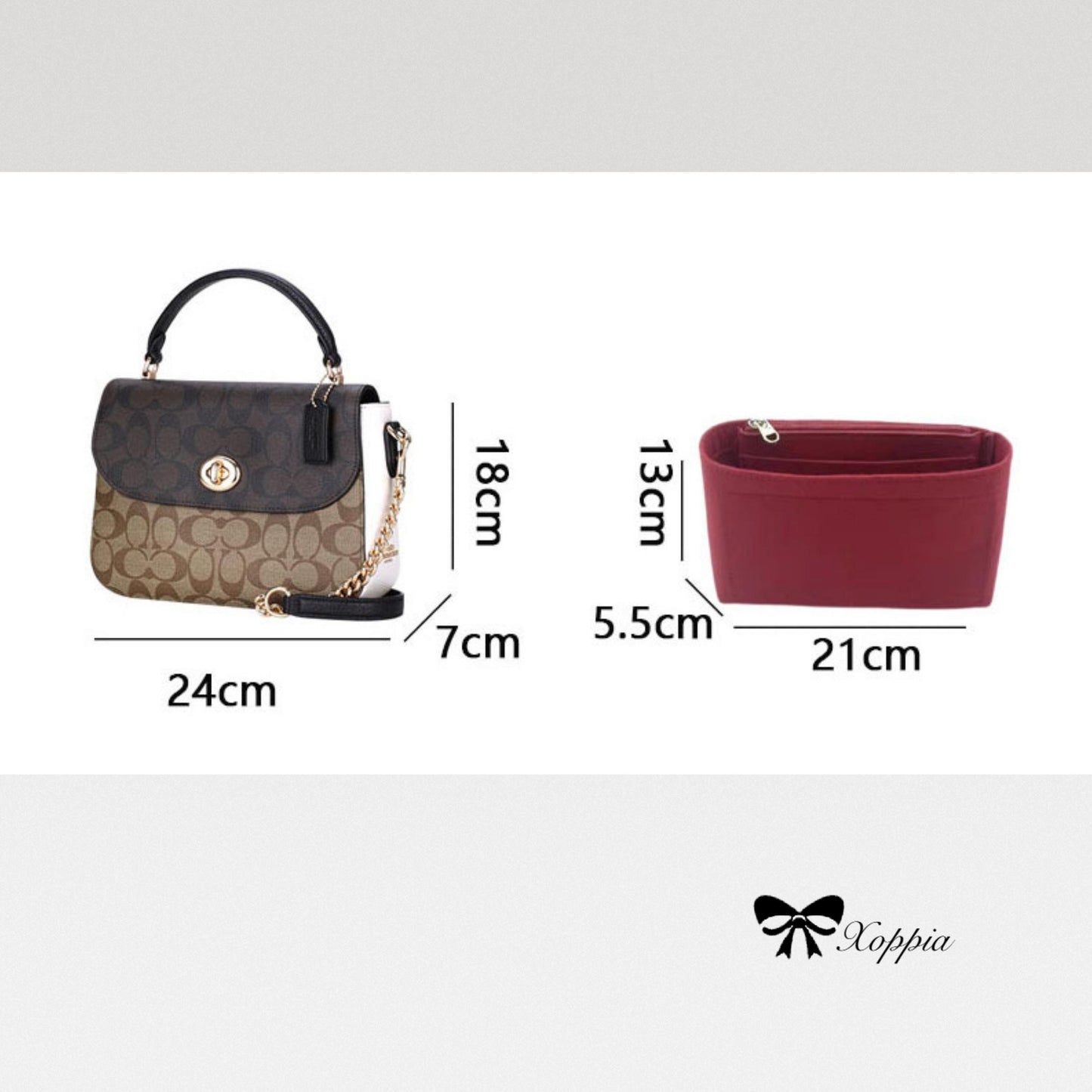 Bag Organizer For Crosby Marlie Top Handle. Bag Insert For Classical Bag.