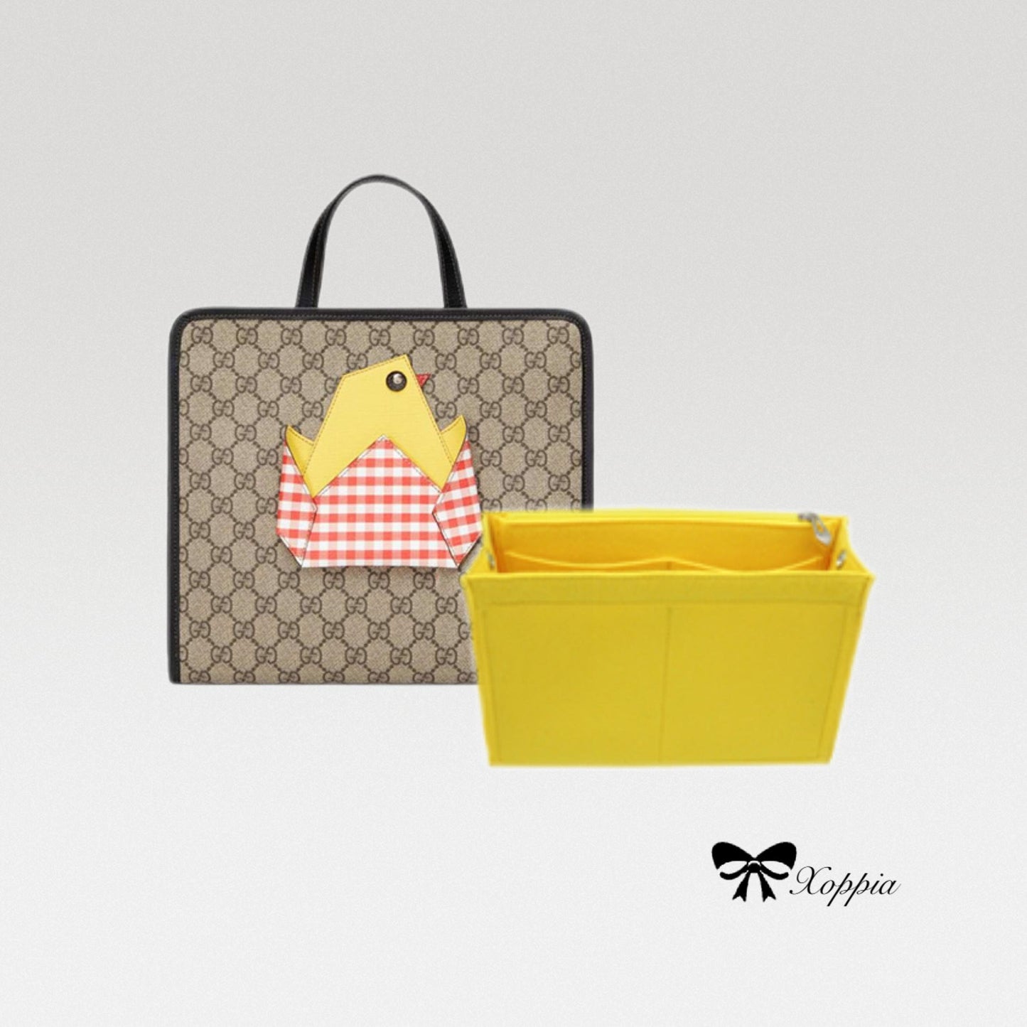 Bag Organizer For GG Supreme Monogram Childrens Chick Tote Black. Bag Insert For Classical Tote Bag.