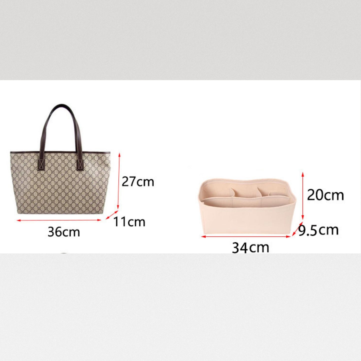 Bag Organizer For Small Ophidia Tote Bag. Bag Insert For Classical Tote Bag.