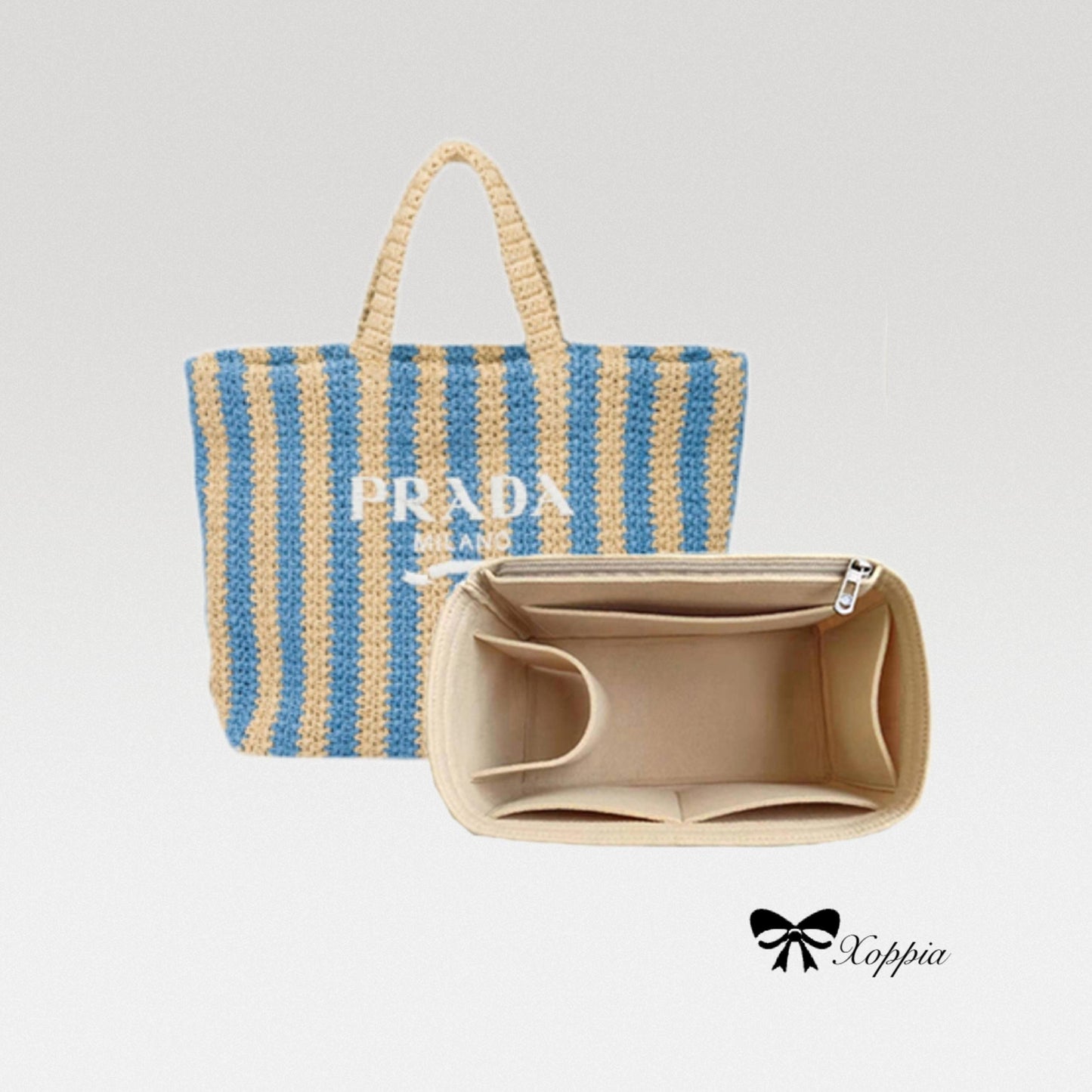 Bag Organizer For Small Raffia Tote Bag. Bag Insert For Tote Bag.