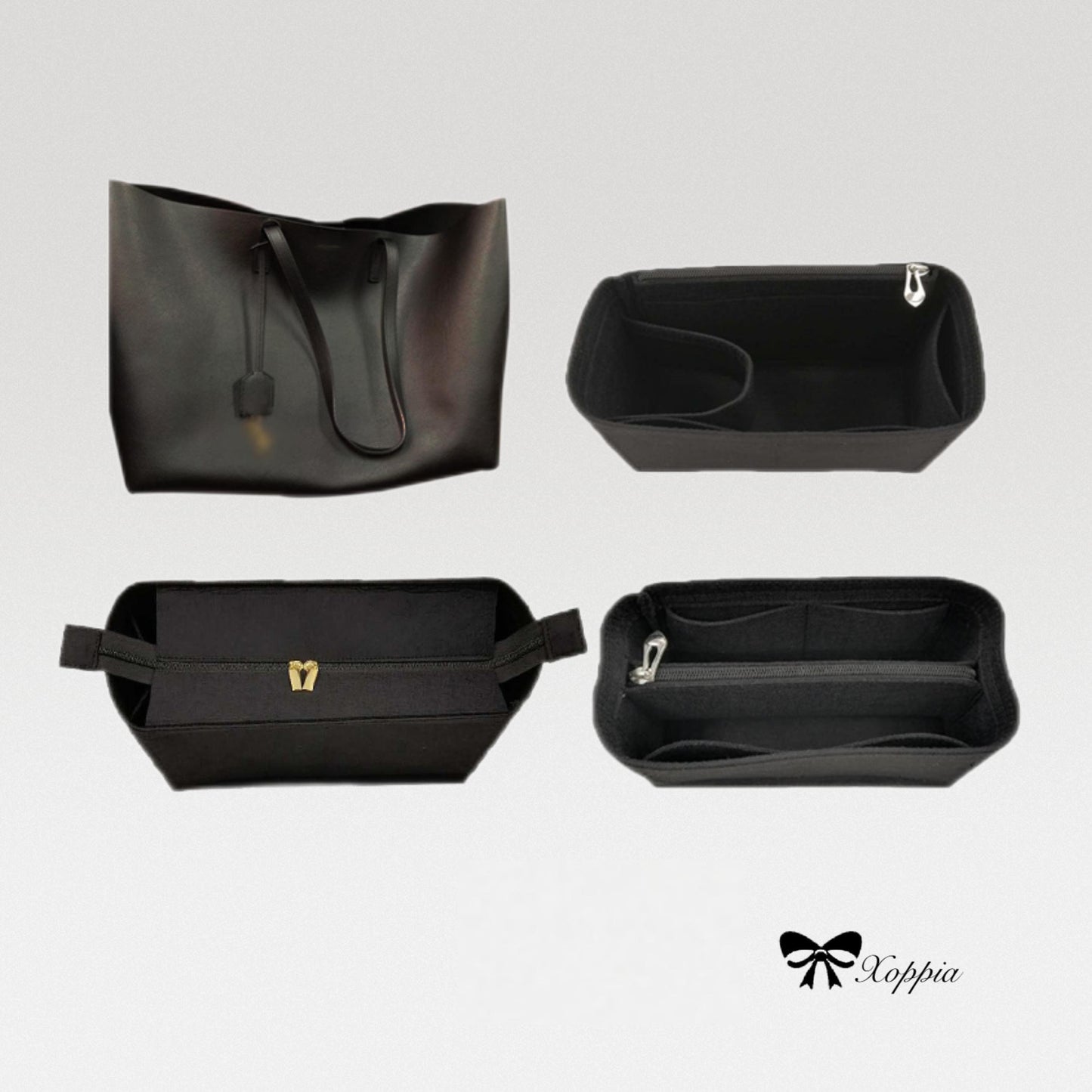 Bag Organizer For Leather Shopping Tote. Bag Insert For Classical Bag.