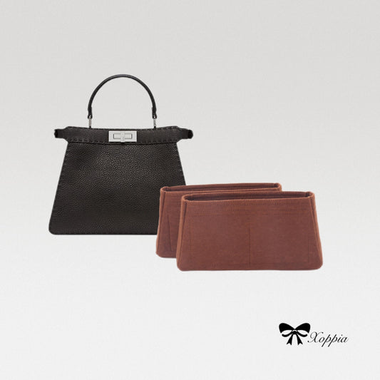 Bag Organizer For Peekaboo Mini Small Middle Large Black Selleria bag. Bag Insert For Designer Tote Bag.