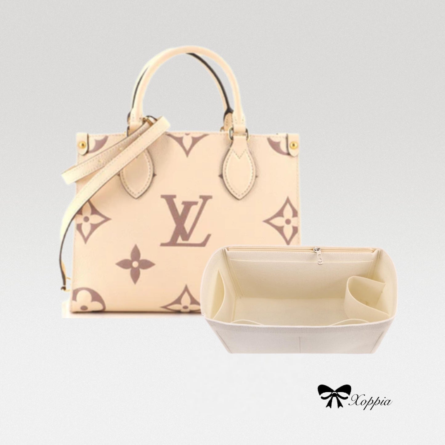 Bag Organizer For OnTheGo Tote Bicolor Monogram Empreinte Giant PM. Bag Insert For Onthego Handbags.