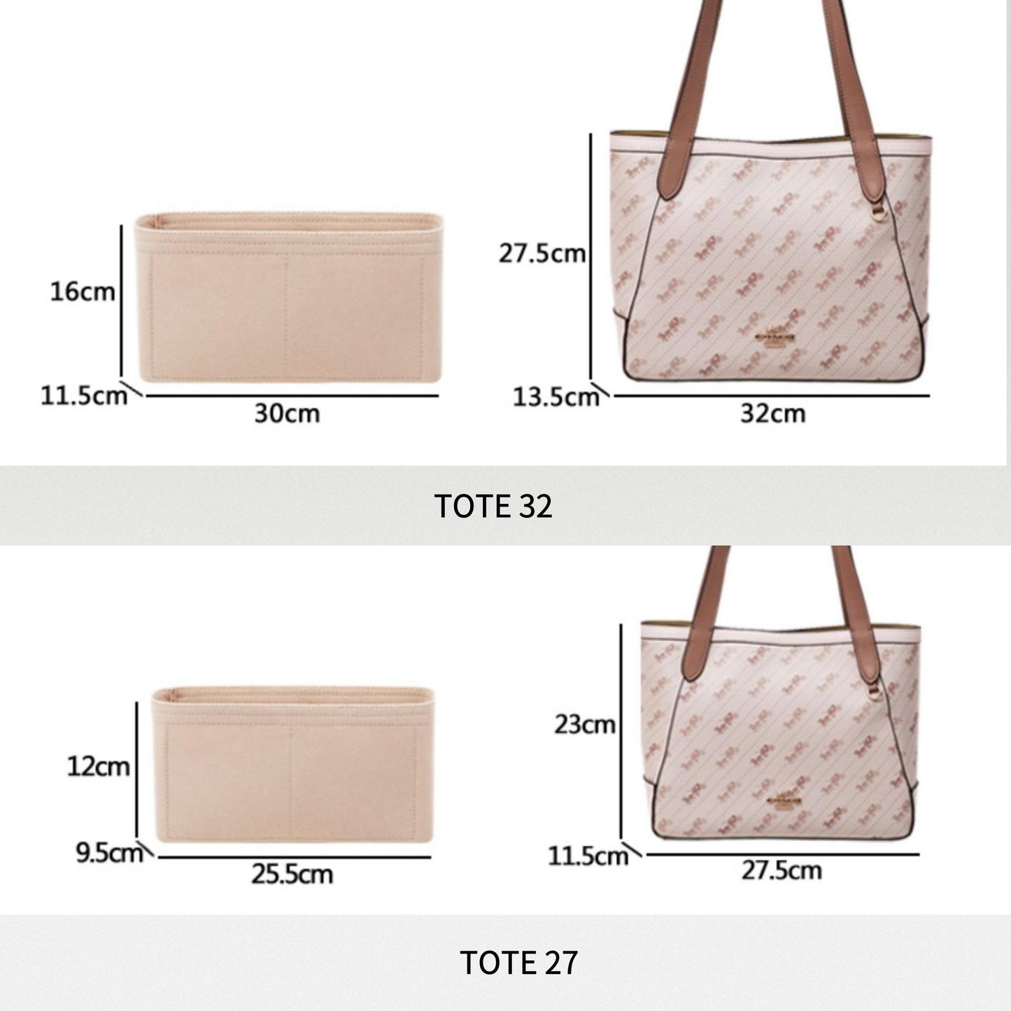 Bag Organizer For Central Tote Bag Outlet Tote 32 27. Bag Insert For Classical Tote Bag.