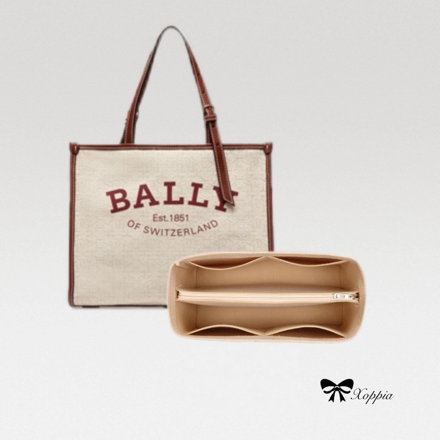 Bag Organizer For BALLY Canvas Tote Bag. Bag Insert For Shopping Bag.