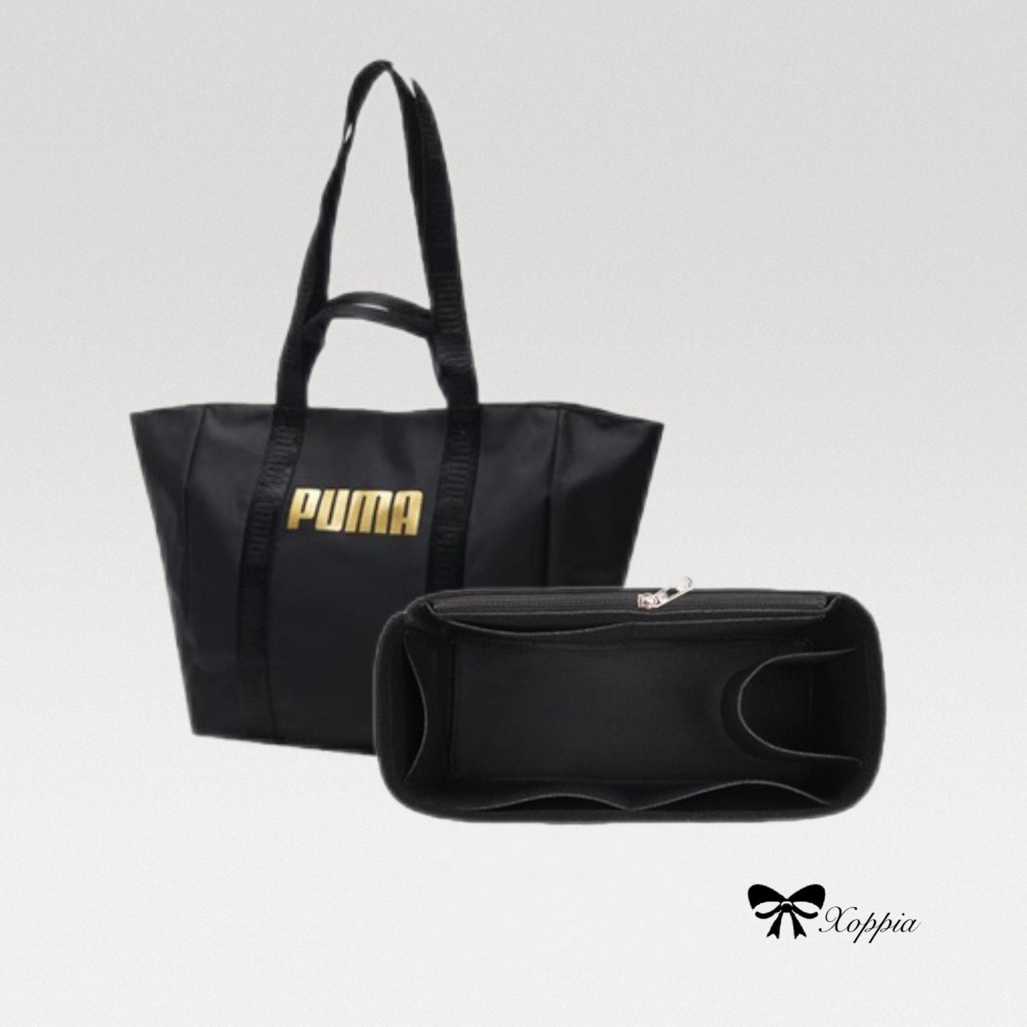 Bag Organizer For Puma Black Solid Tote Bag. Bag Insert For Classical Handbag Bag.