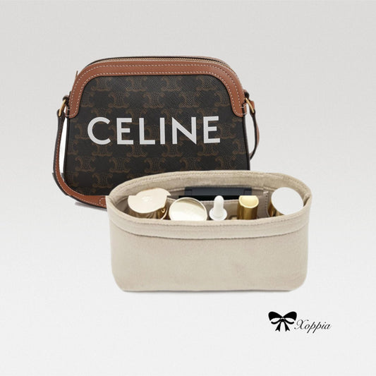 Bag Organizer For CELINE Small Camera Bag in Triomphe Canvas with Celine print. Bag Insert For Classical Folco Bag.