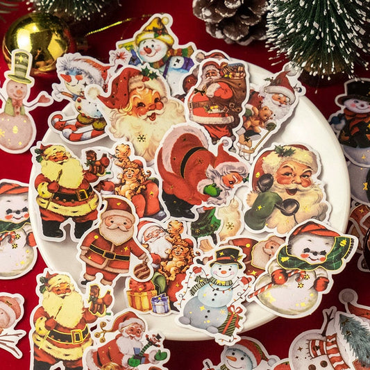 30pcs Christmas Holiday Stickers | Santa Claus Stickers | Pack For Home Wall Decorate | Gift Box Laptop Decals Kid Teen Stickers