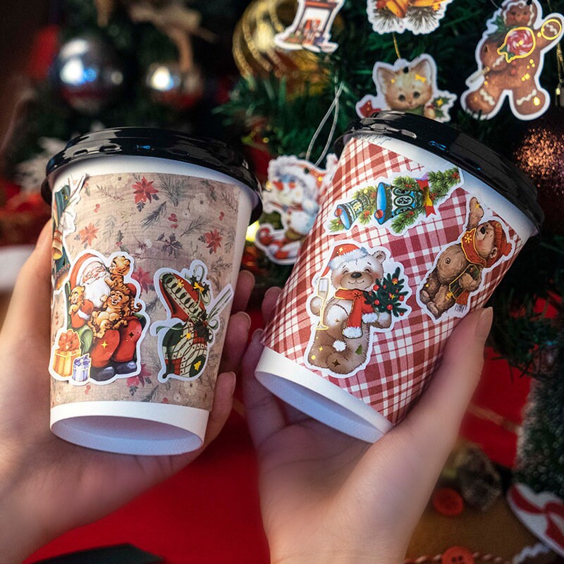 30pcs Christmas Holiday Stickers | Santa Claus Stickers | Pack For Home Wall Decorate | Gift Box Laptop Decals Kid Teen Stickers