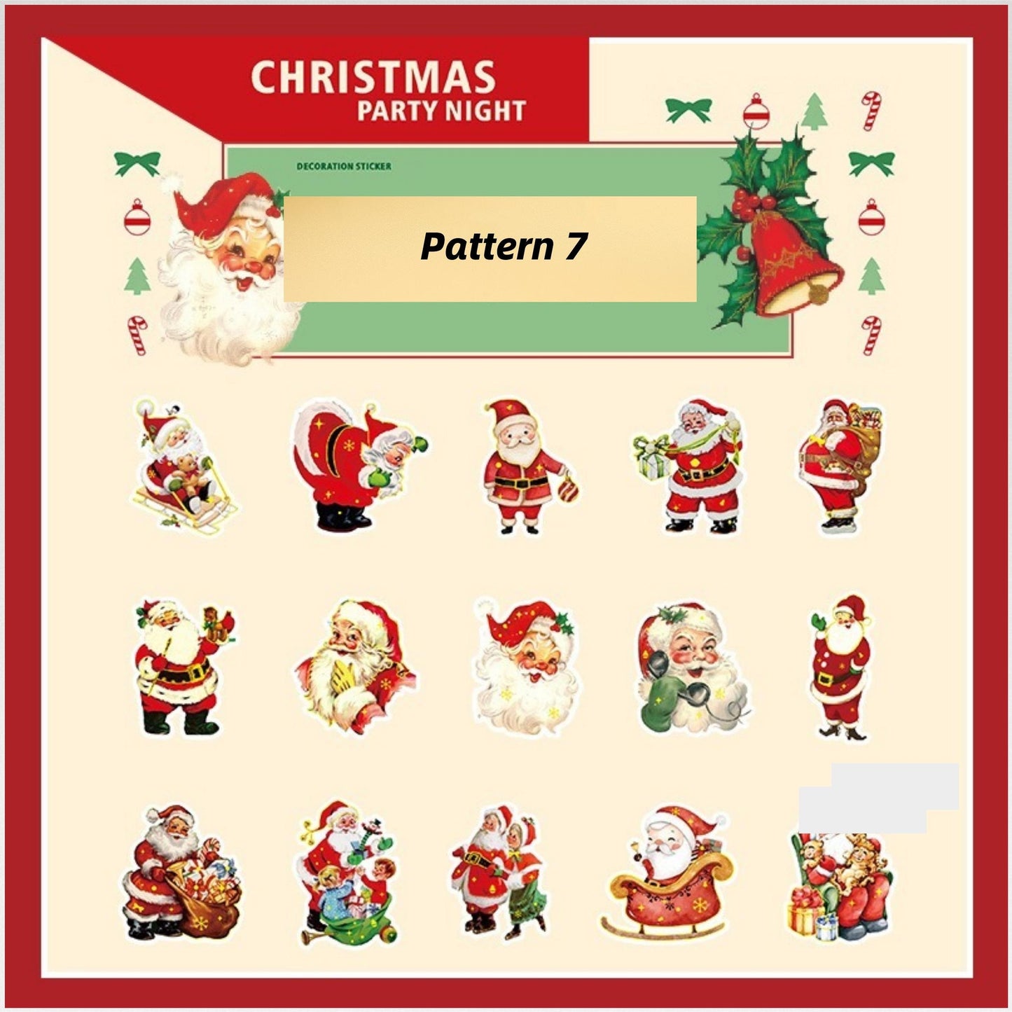 30pcs Christmas Holiday Stickers | Santa Claus Stickers | Pack For Home Wall Decorate | Gift Box Laptop Decals Kid Teen Stickers