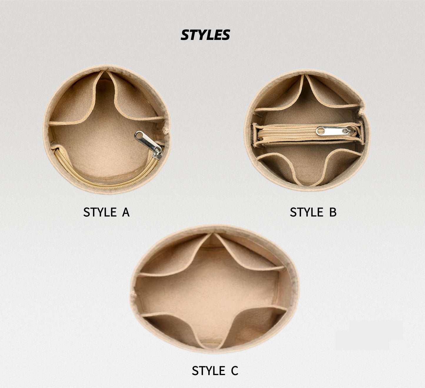 Bag Organizer For Duffle Bag | Bag Insert For Bucket Bag | Felt Bag Organizer For Designer Bag