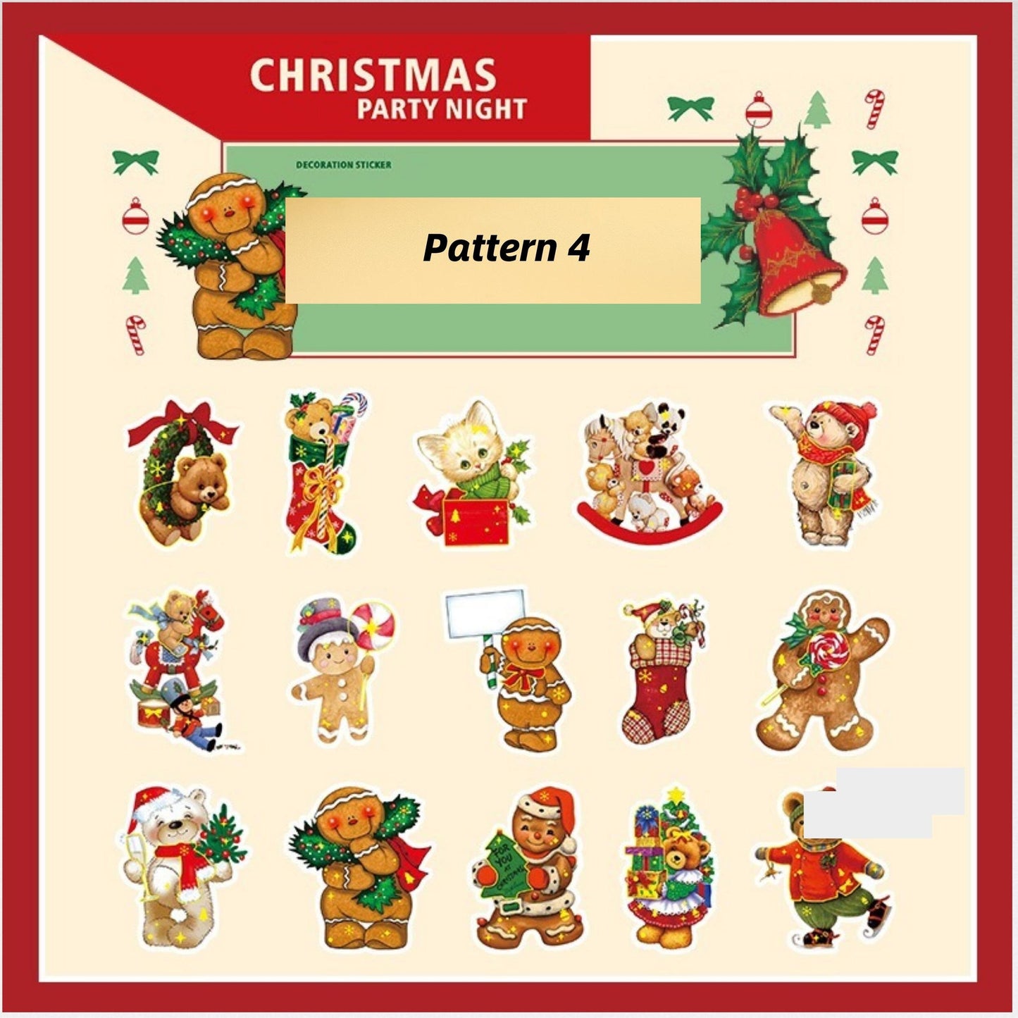 30pcs Christmas Holiday Stickers | Santa Claus Stickers | Pack For Home Wall Decorate | Gift Box Laptop Decals Kid Teen Stickers