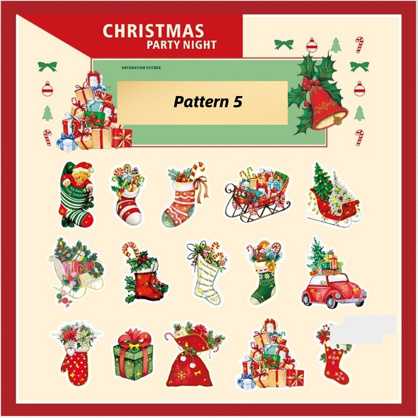 30pcs Christmas Holiday Stickers| Santa Claus Stickers | Pack For Home Wall Decorate | Gift Box Laptop Decals Kid Teen Stickers