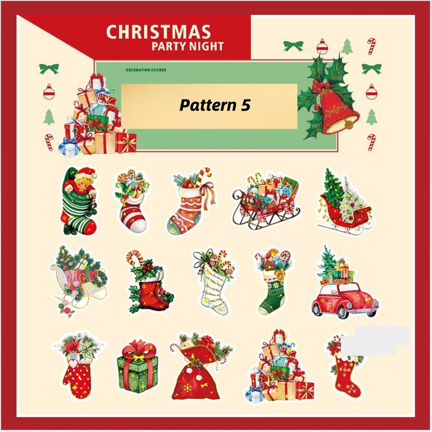 30pcs Christmas Holiday Stickers | Santa Claus Stickers | Pack For Home Wall Decorate | Gift Box Laptop Decals Kid Teen Stickers