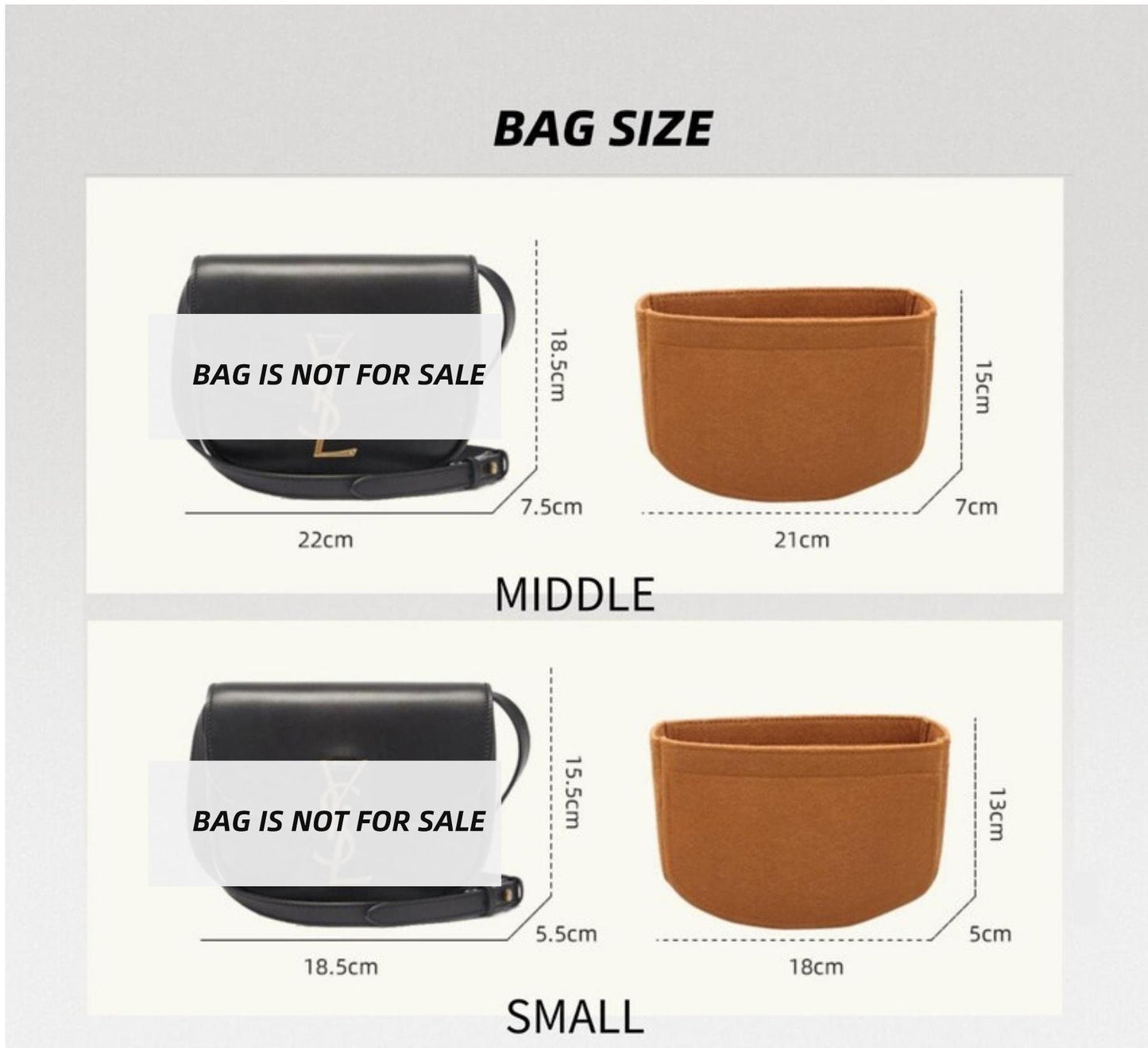 Bag Organizer For KAIA Leather Shoulder Bag | Bag Insert For Shoulder Bag | Felt Bag Organizer For Handbag Bag