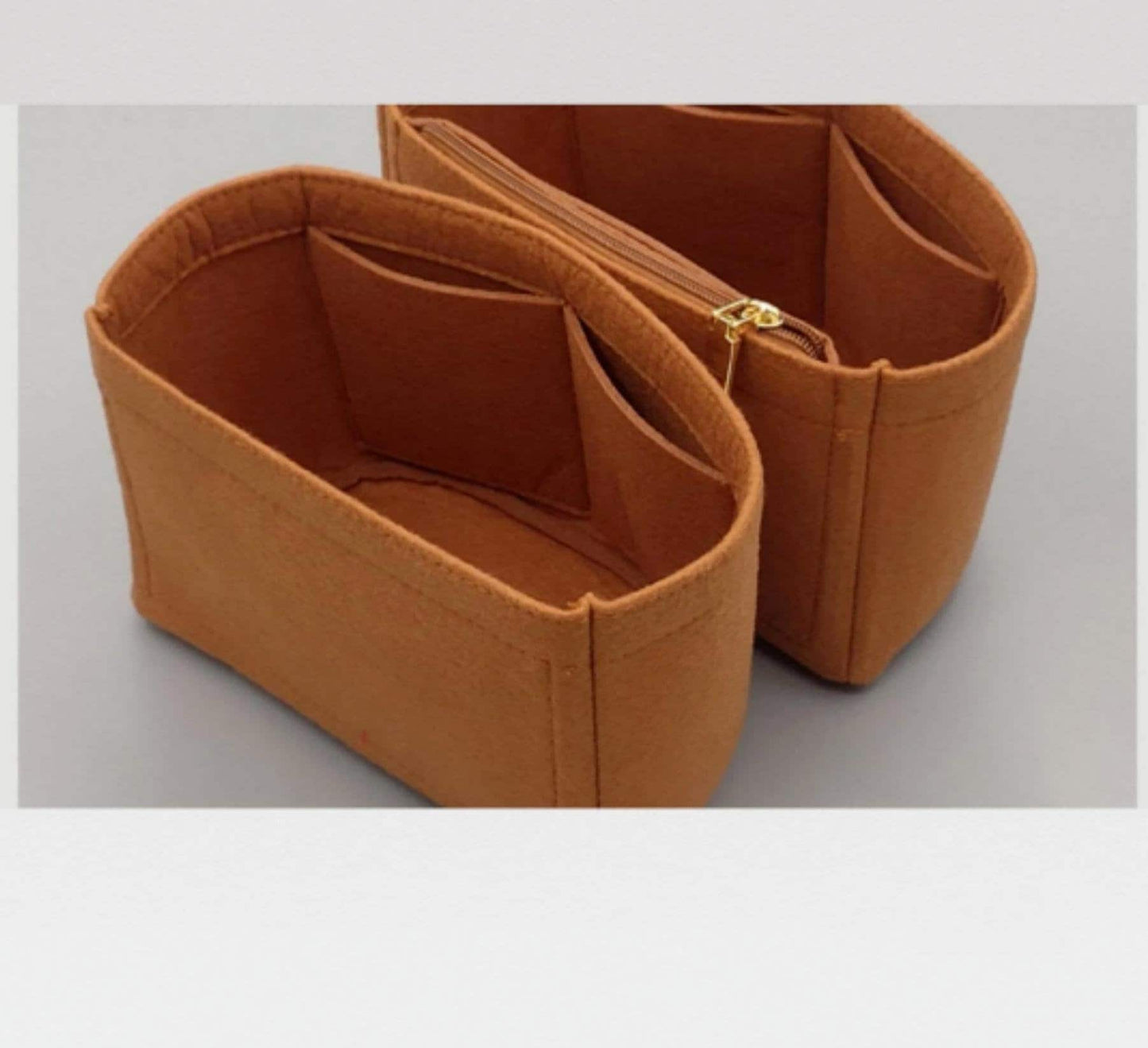Bag Organizer For Mini Backpack FOLCO in TRIOMPHE canvas | Bag Insert For Bucket Bag | Felt Bag Organizer For Designer Bag