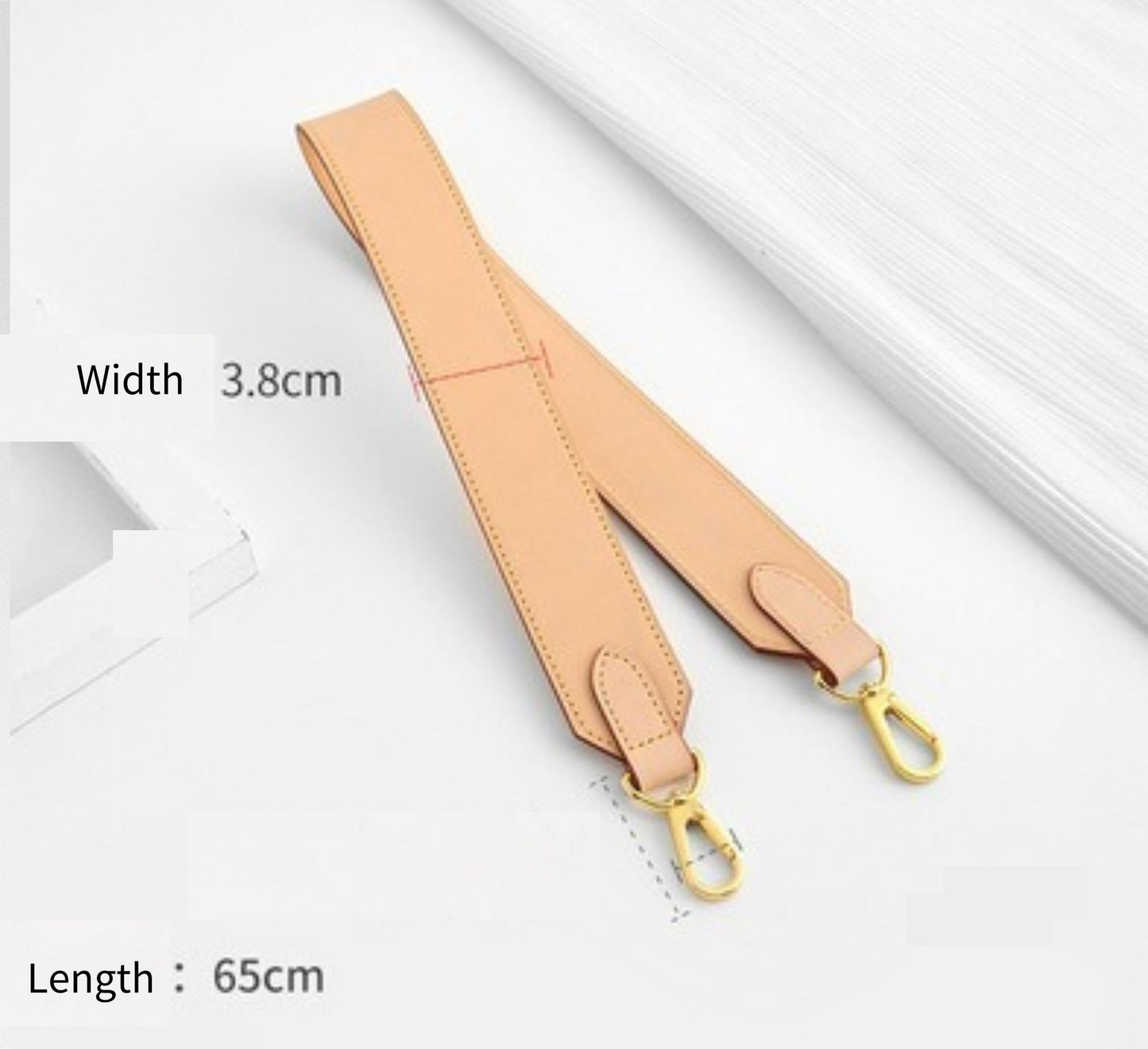 60/65cm Wide Genuine Vachetta Leather Crossbody Shoulder Strap Replacement | Pochette Strap | Speedy Bag Strap | Real Leather Strap