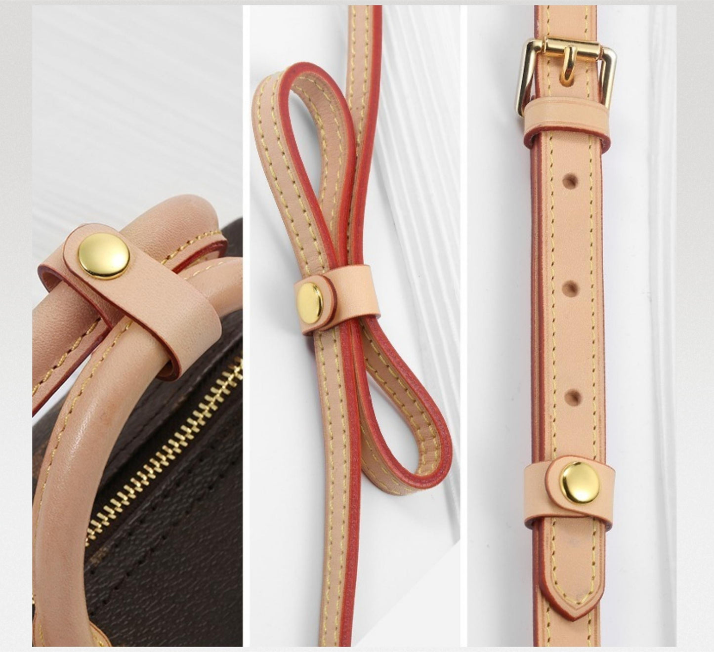 Genuine Vachetta Leather Crossbody Shoulder Strap Adjust Buckle | Pochette Strap Adjustor | Speedy Bag Strap Adjusted  | Vachetta Leather