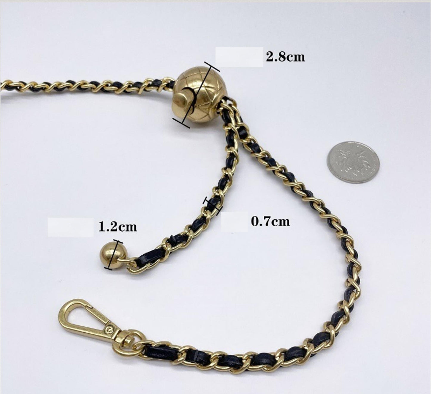 130cm Adjustable Leather Chain Crossbody Shoulder Strap Replacement | Leather Metal Replacement Chain Shoulder Strap | Bag Handle Strap