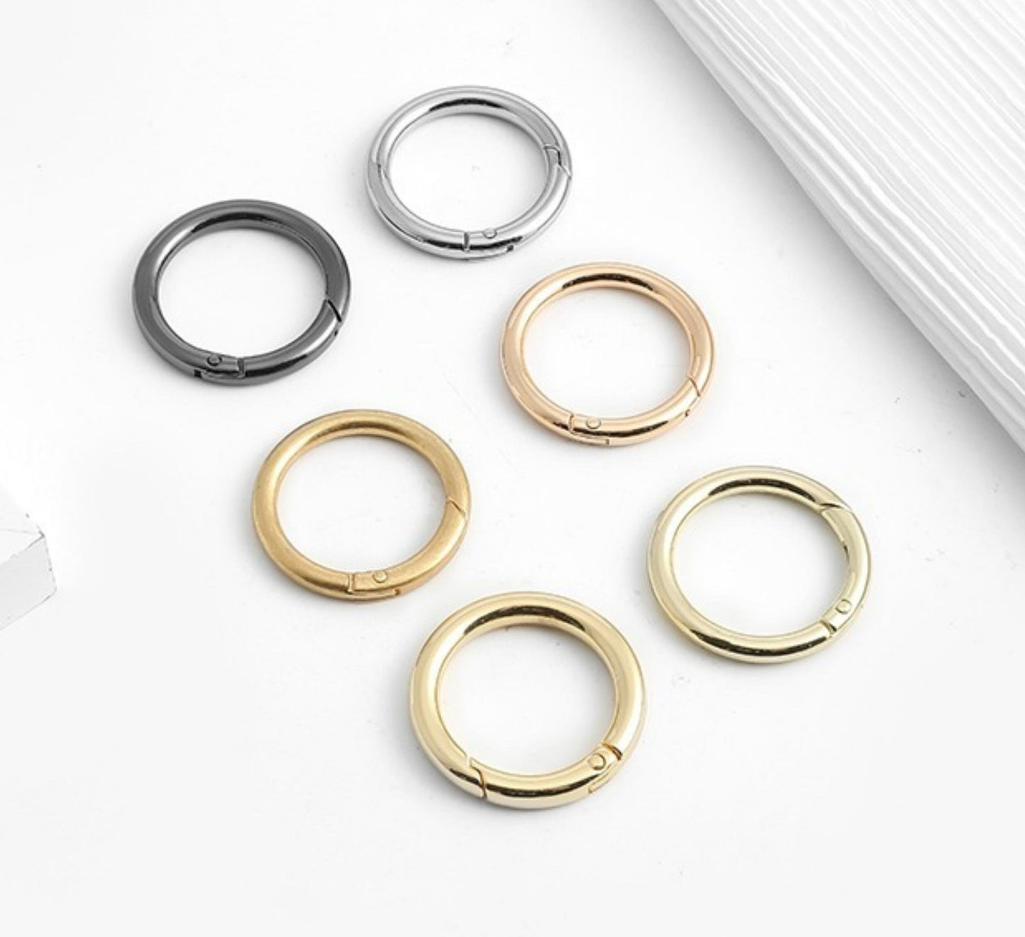 Round Spring Ring  | Spring Coil | Elastic Ring | Circle Snap Clip | Purse Accessories | Bag Strap Connector