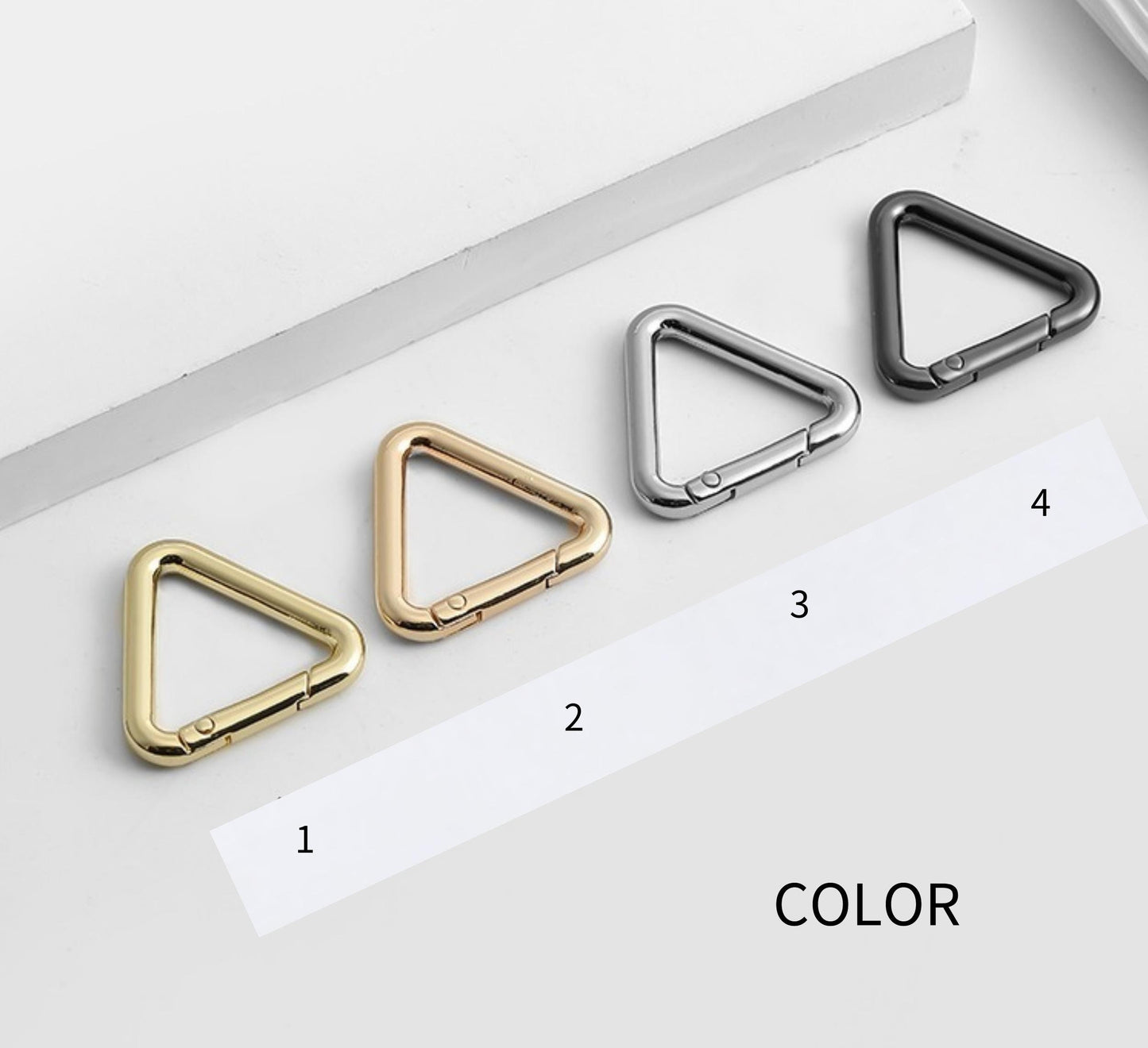 Triangle Shape Spring Ring  | Spring Coil | Elastic Ring | Triangle Snap Clip | Purse Accessories | Bag Strap Connector | Triangle Buckle