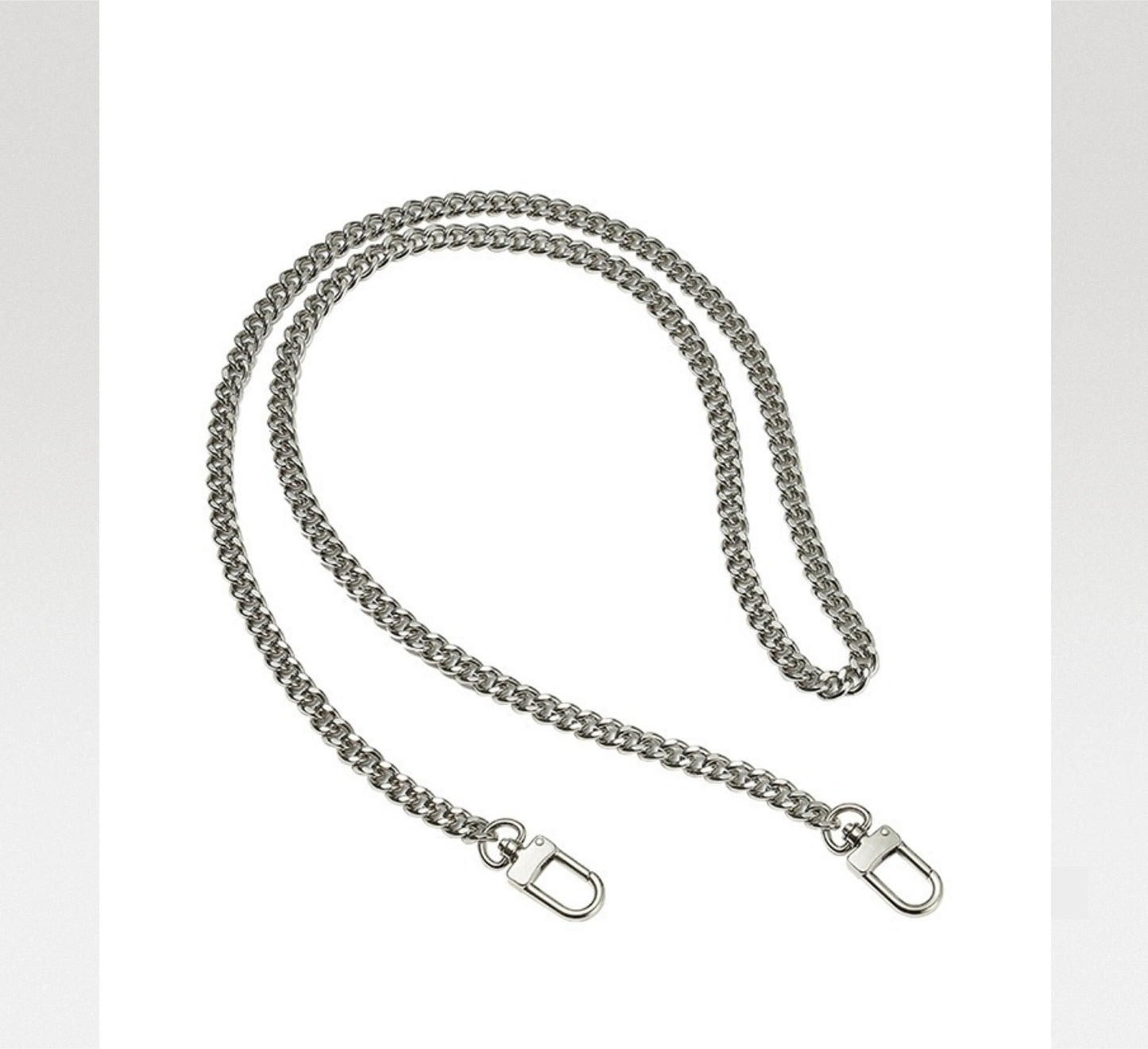 60/90/100/110/120cm Silver Crossbody Shoulder Strap Chain Replacement | Pochette Strap Chain | Speedy Bag Strap | Real Leather Strap