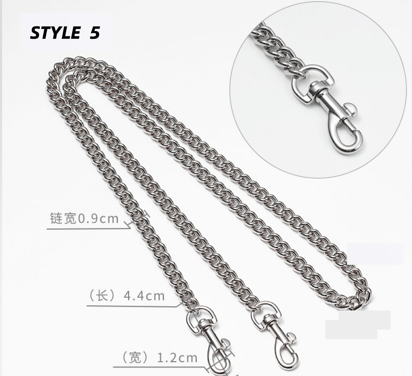 60/90/100/110/120cm Silver Crossbody Shoulder Strap Chain Replacement | Pochette Strap Chain | Speedy Bag Strap | Real Leather Strap