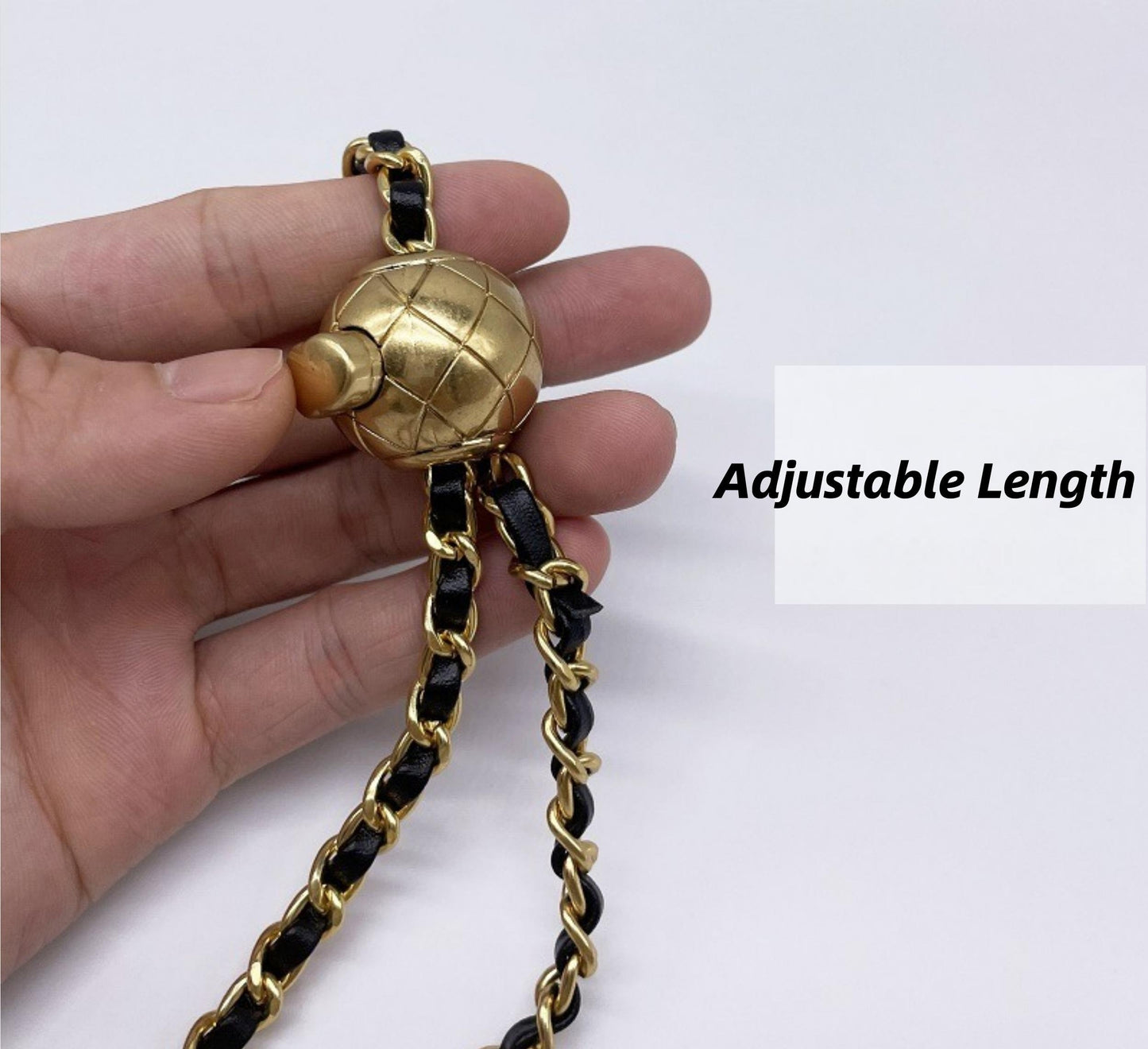 130cm Adjustable Leather Chain Crossbody Shoulder Strap Replacement | Leather Metal Replacement Chain Shoulder Strap | Bag Handle Strap