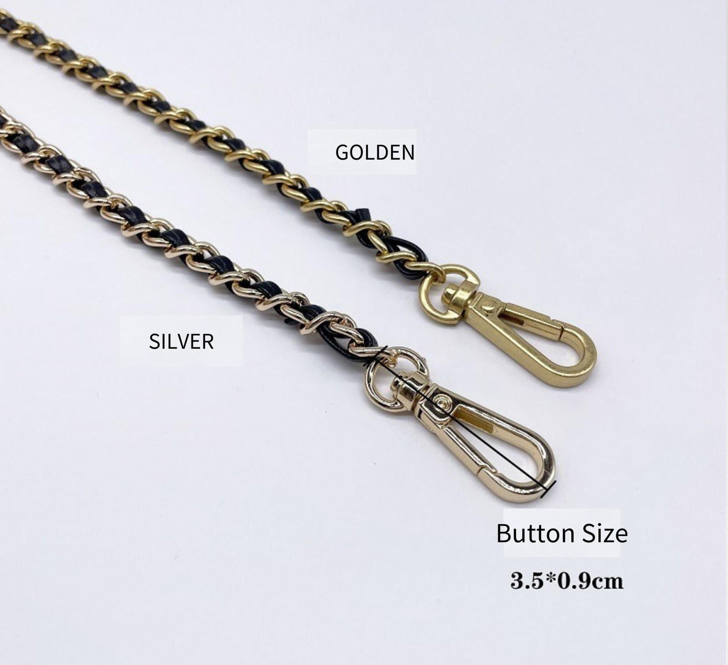 130cm Adjustable Leather Chain Crossbody Shoulder Strap Replacement | Leather Metal Replacement Chain Shoulder Strap | Bag Handle Strap