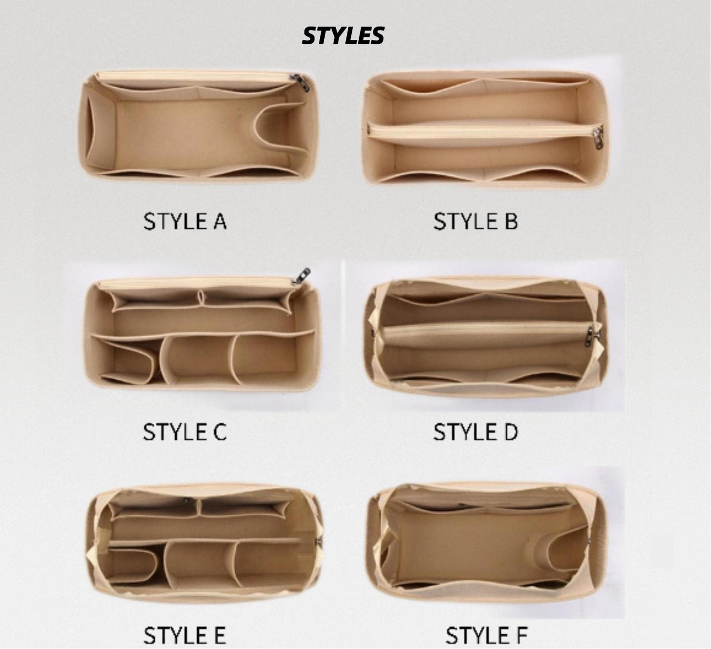 Bag Organizer For Fold Shopper in paper calfskin | Bag Insert For Tote Bag | Felt Bag Organizer For Handbag Bag