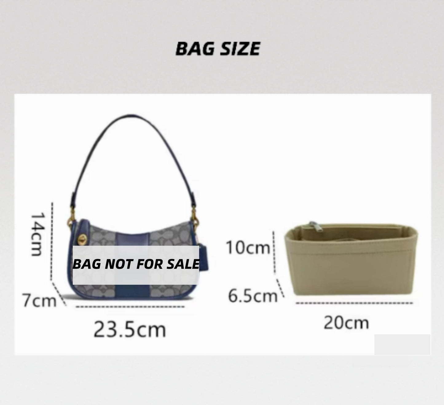 Bag Organizer For Swinger Underarm Bag | Bag Insert For Shoulder Bag | Felt Bag Organizer For Handbag Bag