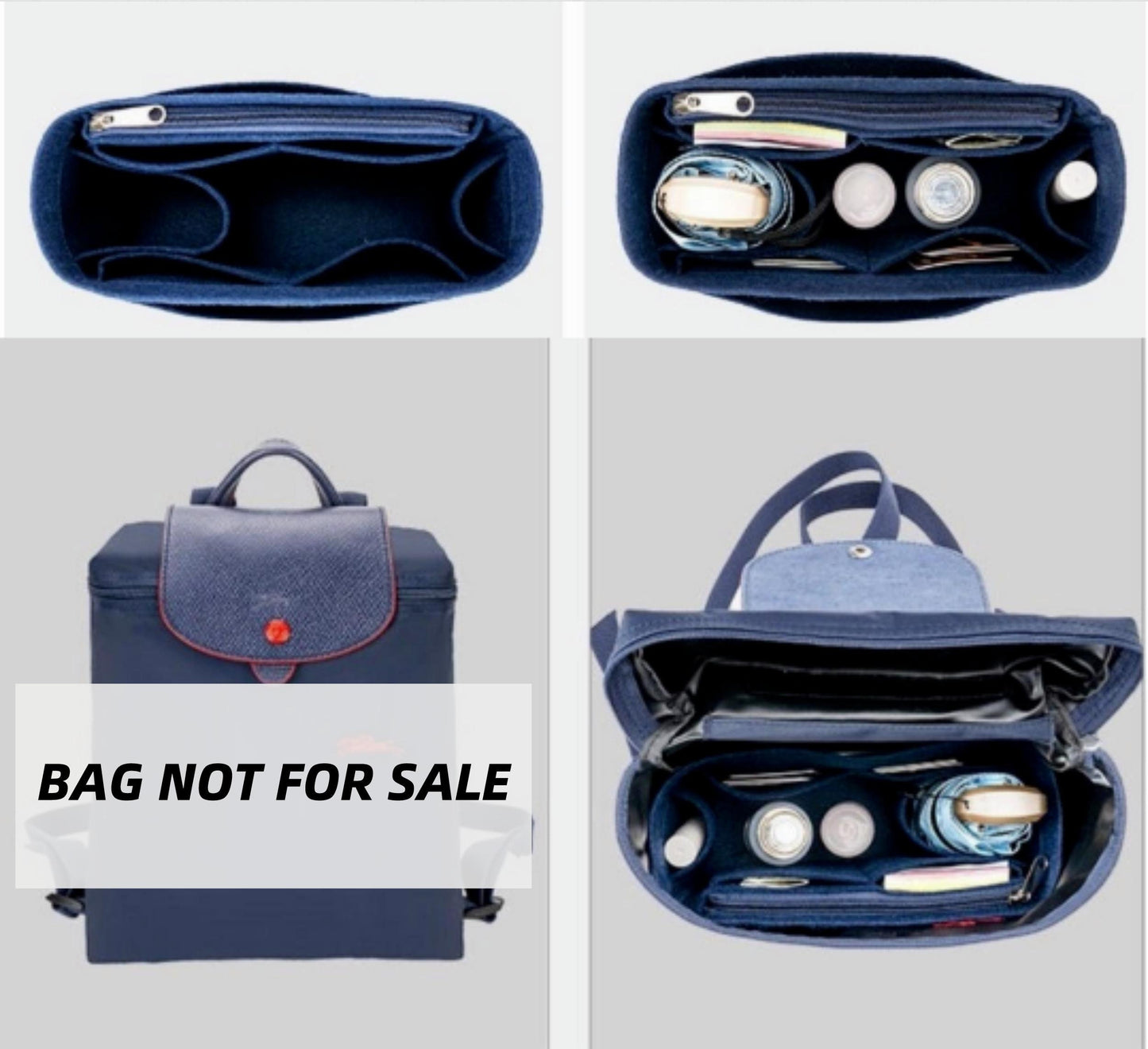 Bag Organizer For LE PLIAGE ORIGINAL Backpack | Bag Insert For Backpack Bag | Felt Bag Organizer For Designer Bag