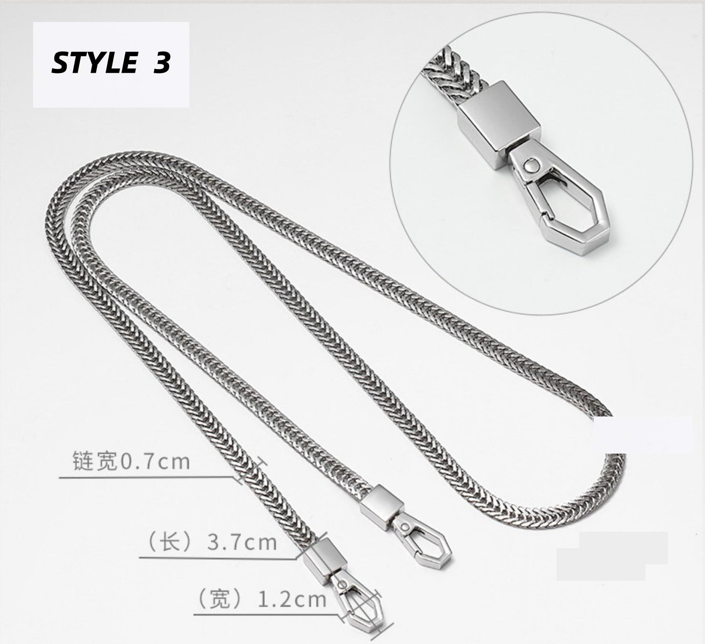 60/90/100/110/120cm Silver Crossbody Shoulder Strap Chain Replacement | Pochette Strap Chain | Speedy Bag Strap | Real Leather Strap