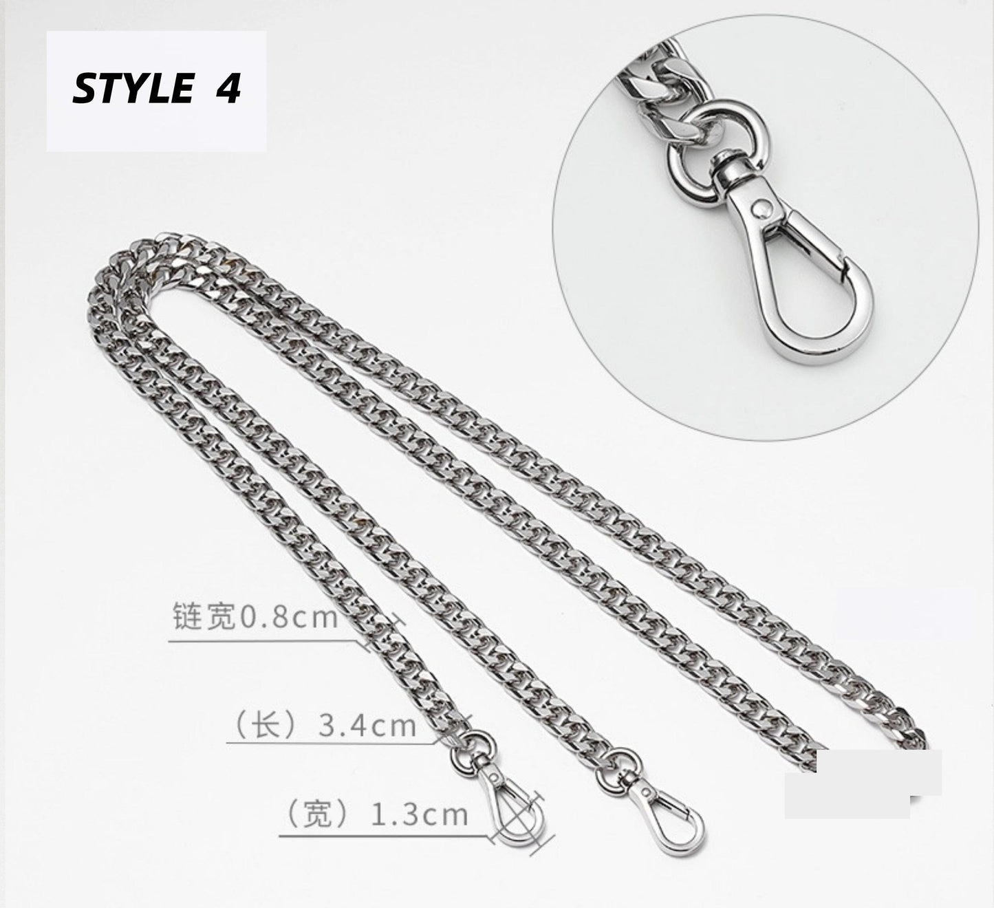 60/90/100/110/120cm Silver Crossbody Shoulder Strap Chain Replacement | Pochette Strap Chain | Speedy Bag Strap | Real Leather Strap