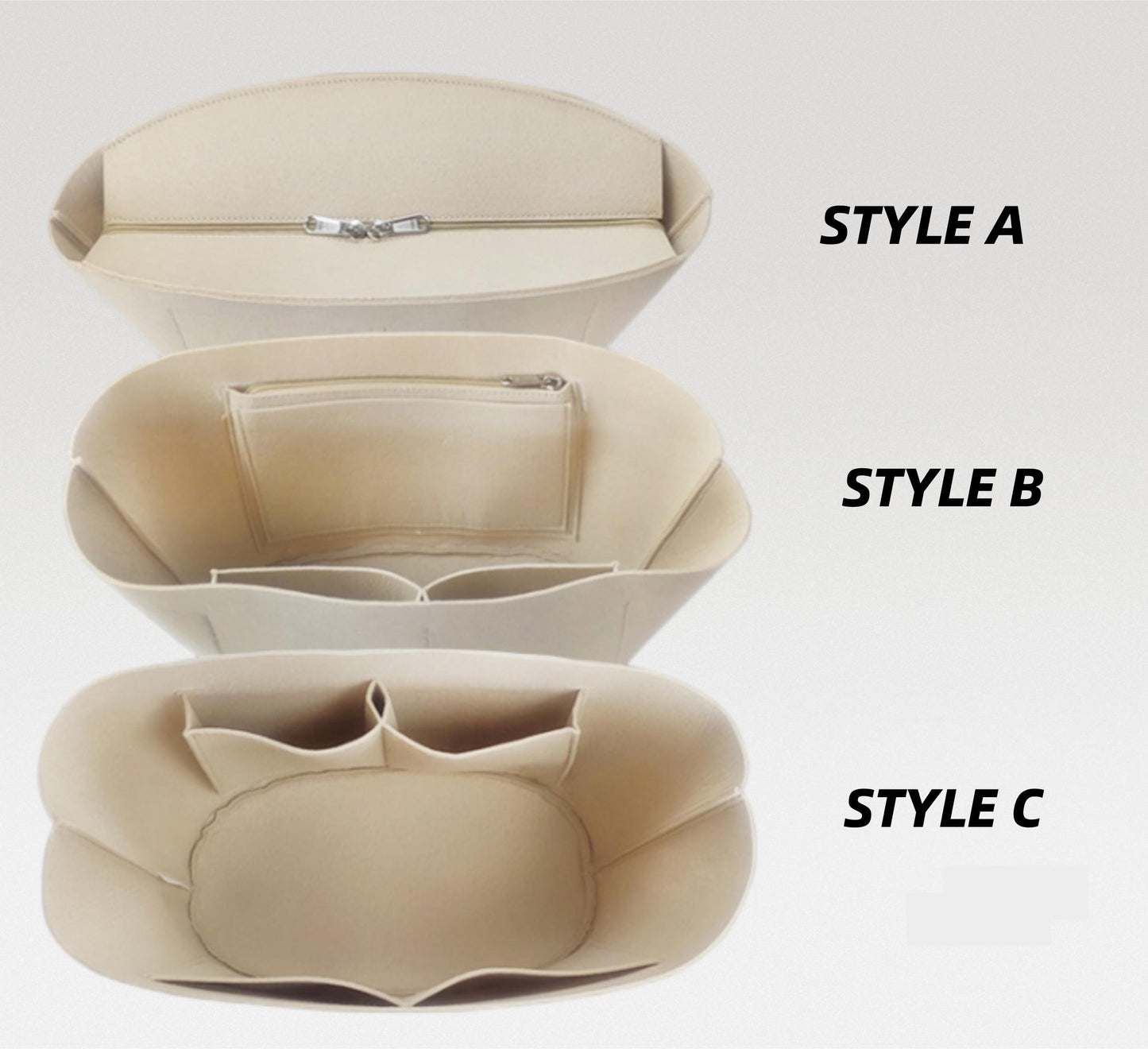 Bag Organizer For Elephant basket bag in raffia and calfskin | Bag Insert For Tote Bag | Felt Bag Organizer For Handbag Bag