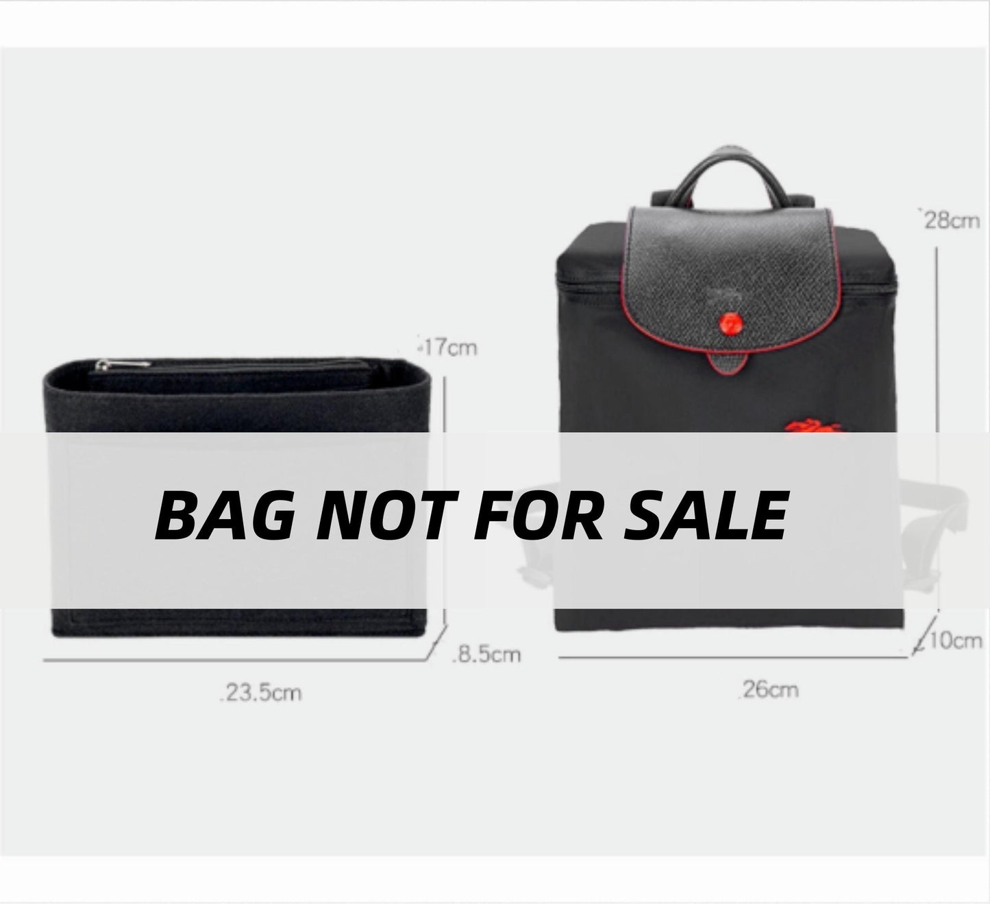 Bag Organizer For LE PLIAGE ORIGINAL Backpack | Bag Insert For Backpack Bag | Felt Bag Organizer For Designer Bag