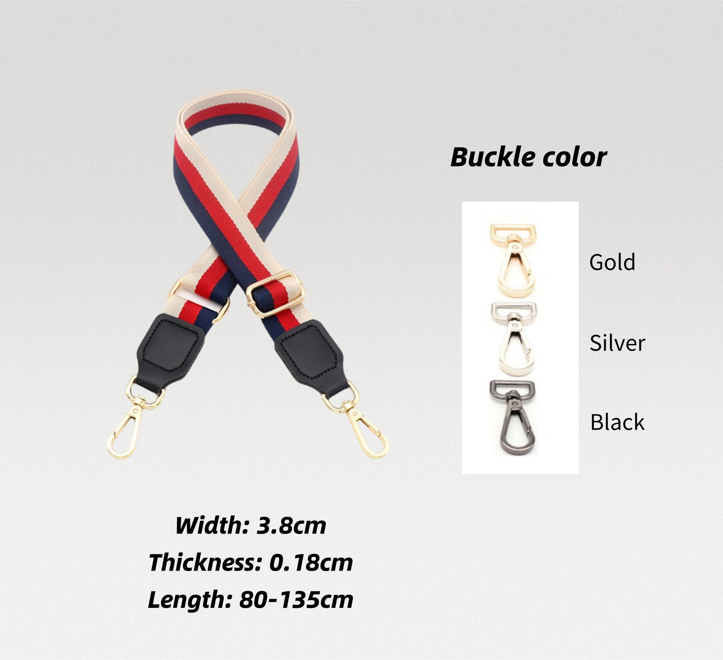 80-135cm Canvas Adjustable Replacement Strap for HandBag | Pattern Bag Strap | Pure Color Replacement Strap | Tote Bag Strap Replacement